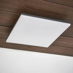 LED plafondlamp Henni, IP65, sensor, 30x30 cm, antraciet