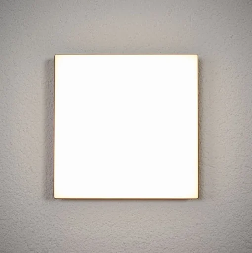 LED plafondlamp Henni, IP65, sensor, 30x30 cm, antraciet