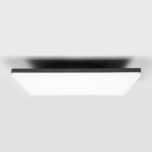 LED plafondlamp Henni, IP65, sensor, 30x30 cm, antraciet