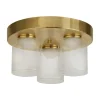 LED plafondlamp Highball, messingkleurig, IP44, glas