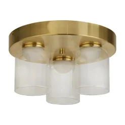 LED plafondlamp Highball, messingkleurig, IP44, glas