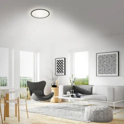 LED plafondlamp Lana, tegenlichteffect Ø28 zwart
