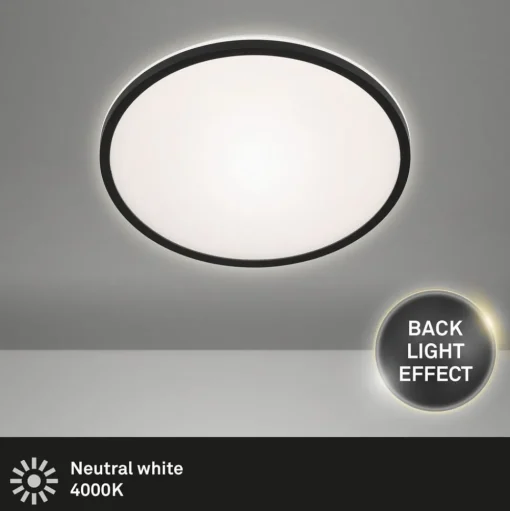 LED plafondlamp Lana, tegenlichteffect Ø28 zwart
