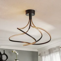 LED plafondlamp Lungo zwart, hoogte 42cm