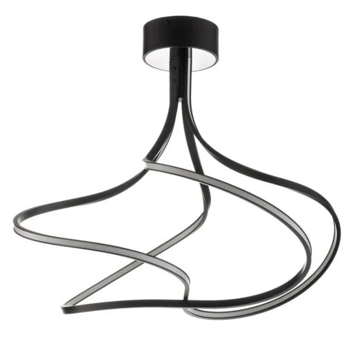 LED plafondlamp Lungo zwart, hoogte 42cm