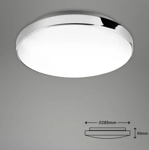 LED plafondlamp Malbona, frame chroom, Ø 28,5 cm