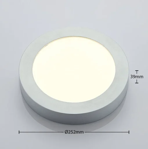 LED plafondlamp Marlo zilver 3000K rond 25,2cm