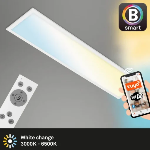 LED plafondlamp Piatto S dimbaar CCT wit 100x25cm