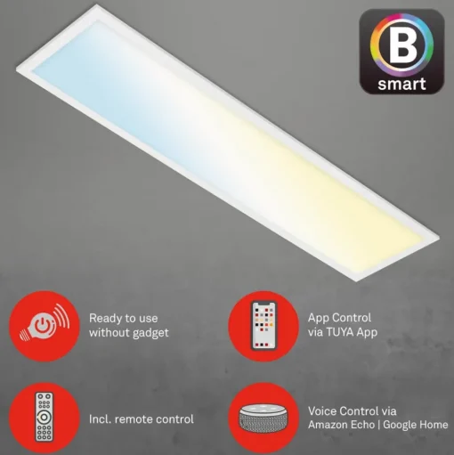 LED plafondlamp Piatto S dimbaar CCT wit 100x25cm