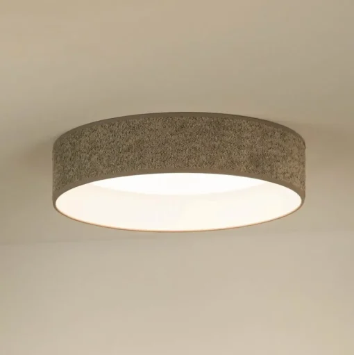 LED plafondlamp Plafond, Bouclé grijs, Ø 45 cm, 3-traps dimbaar