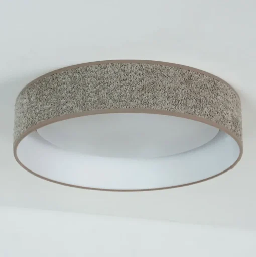 LED plafondlamp Plafond, Bouclé grijs, Ø 45 cm, 3-traps dimbaar