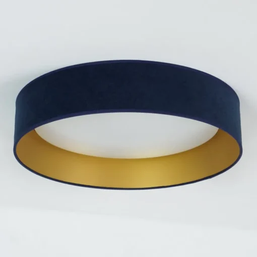 LED plafondlamp Plafond Samt donkerblauw, Ø 45 cm, 3-traps dimbaar