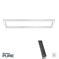 LED plafondlamp PURE Lines, 110 x 30 cm, zilver, CCT, afstandsbediening