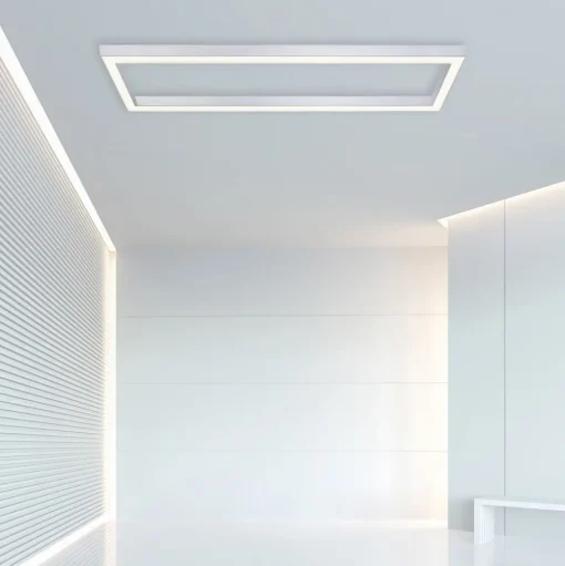 LED plafondlamp PURE Lines, 110 x 30 cm, zilver, CCT, afstandsbediening