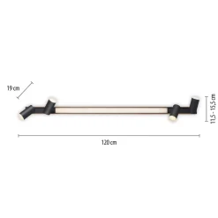 LED plafondlamp PURE Lines, 120 cm, zwart, hout, afstandsbediening