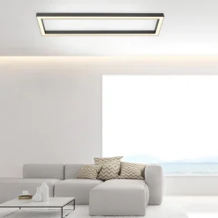 LED plafondlamp PURE Lines, 110 x 30 cm, antraciet, afstandsbediening