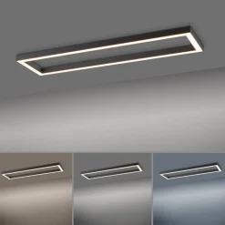 LED plafondlamp PURE Lines, 110 x 30 cm, antraciet, afstandsbediening