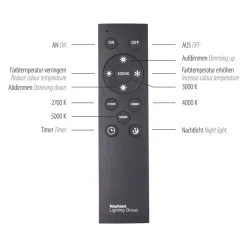 LED plafondlamp PURE Lines, 110 x 30 cm, antraciet, afstandsbediening