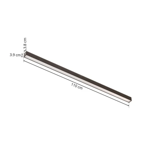 LED plafondlamp PURE Lines, 110 cm, antraciet, CCT, afstandsbediening