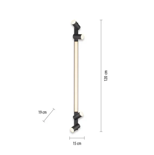 LED plafondlamp PURE Lines, 120 cm, antraciet, afstandsbediening