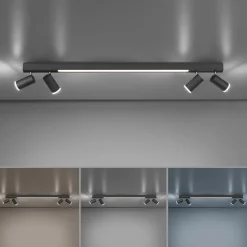 LED plafondlamp PURE Lines, 120 cm, antraciet, afstandsbediening