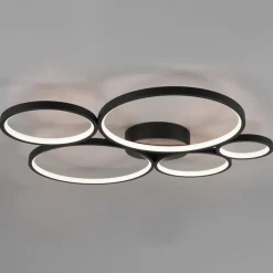 LED plafondlamp Rondo, mat zwart