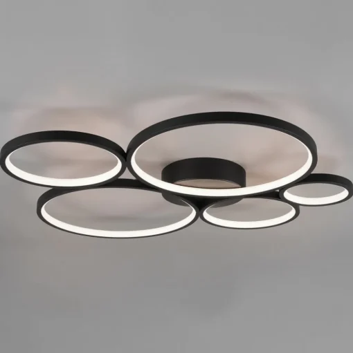 LED plafondlamp Rondo, mat zwart