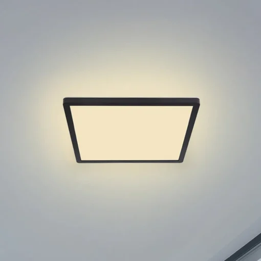 LED plafondlamp Sapana, hoekig, dimbaar, zwart