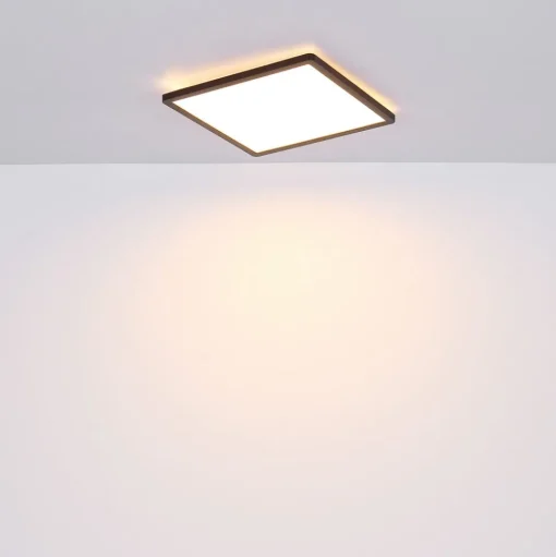 LED plafondlamp Sapana, hoekig, dimbaar, zwart