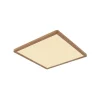 LED plafondlamp Sapana, lengte 29,5 cm houtoptiek