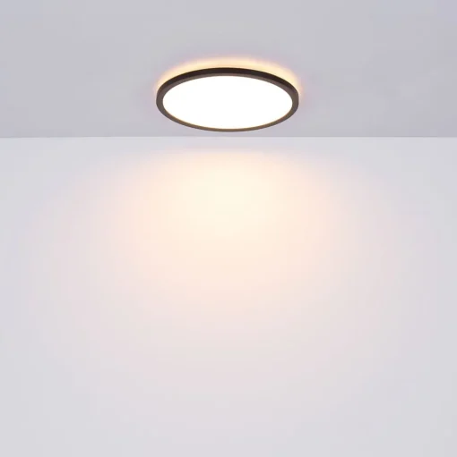 LED plafondlamp Sapana, zwart, rond, dimbaar