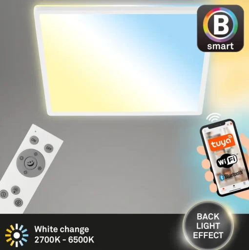 LED plafondlamp Slim S dimbaar CCT wit 42x42cm