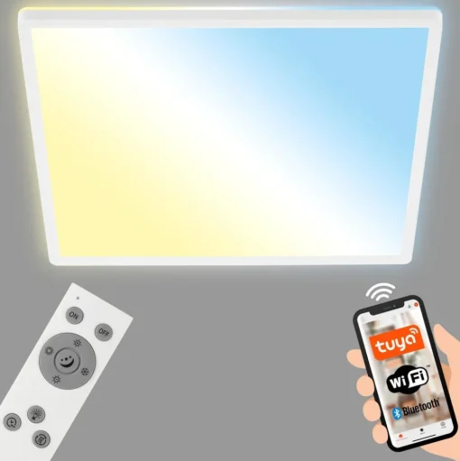 LED plafondlamp Slim S dimbaar CCT wit 42x42cm