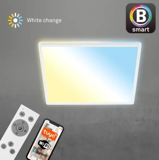 LED plafondlamp Slim S dimbaar CCT wit 42x42cm