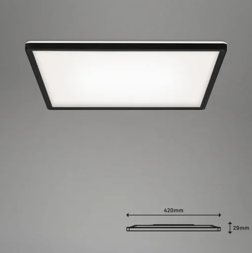 LED plafondlamp Slim zwart Dime CCT 42x42cm