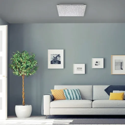 LED plafondlamp Sparkle CCT dim staal 45x45cm