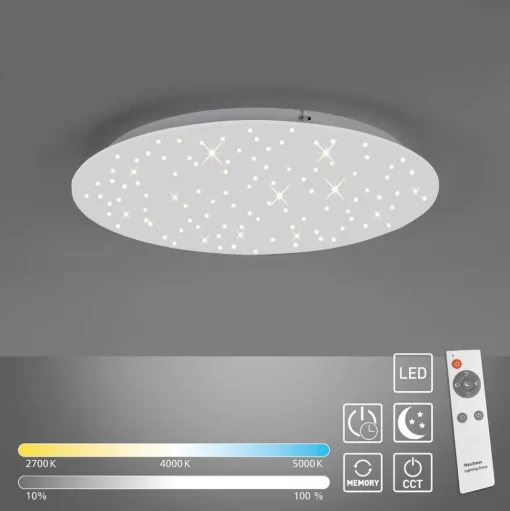 LED plafondlamp Sparkle CCT dimbaar wit Ø 48cm