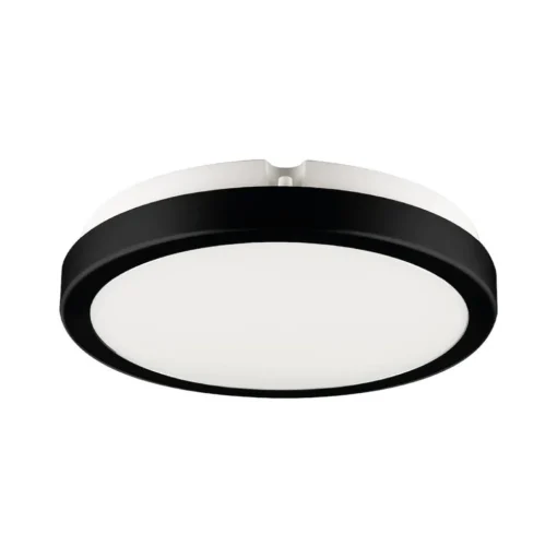 LED plafondlamp Vera, zwart, kunststof, Ø 22 cm, IP65