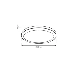 LED plafondlamp Vera, zwart, kunststof, Ø 22 cm, IP65