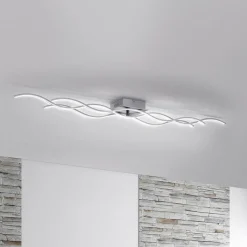 LED plafondlamp Wav 3.000K 139,5x16cm staal