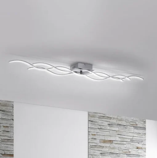LED plafondlamp Wav 3.000K 139,5x16cm staal
