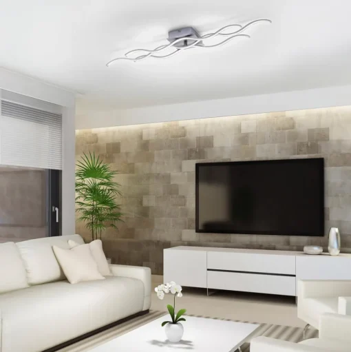 LED plafondlamp Wav 3.000K 97,5x16cm staal