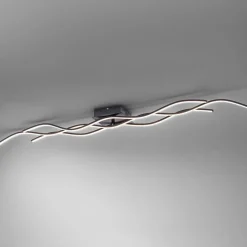 LED plafondlamp Wave 3.000K 137,5x16cm zwart