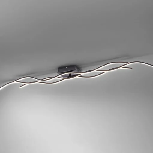 LED plafondlamp Wave 3.000K 137,5x16cm zwart