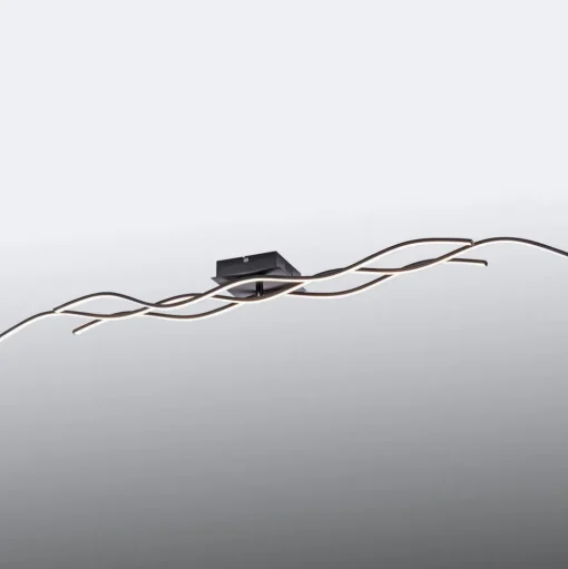 LED plafondlamp Wave 3.000K 137,5x16cm zwart