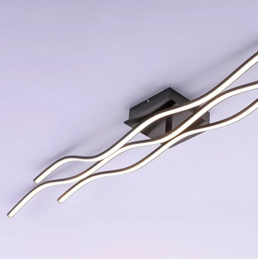 LED plafondlamp Wave 3.000K 137,5x16cm zwart