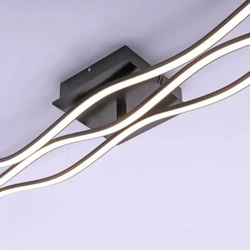 LED plafondlamp Wave 3.000K 137,5x16cm zwart