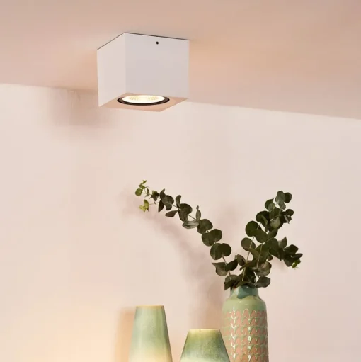LED plafondspot Fedler hoekig wit