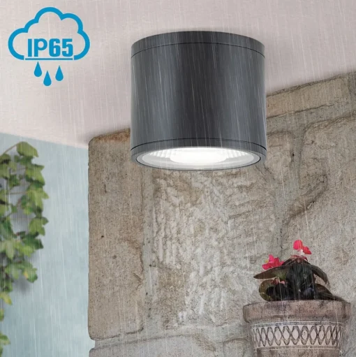 LED plafondspot Sputnik IP65 Ø 14,5 cm zwart