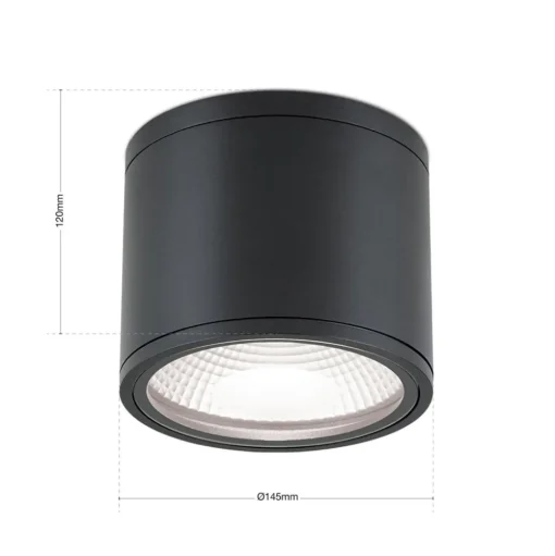 LED plafondspot Sputnik IP65 Ø 14,5 cm zwart